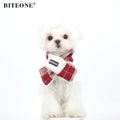 Golden Red Plaid Pet Hooded Scarf