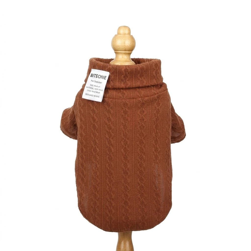 British-Style Pet Turtleneck Sweater