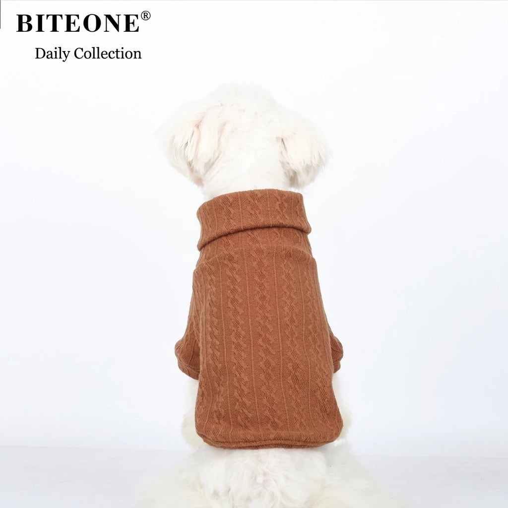 British-Style Pet Turtleneck Sweater